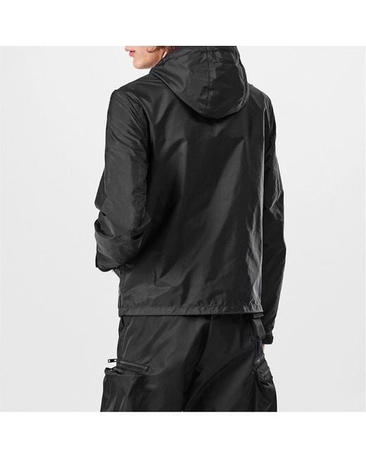Prada Black Hooded Long Sleeve Windbreaker for men