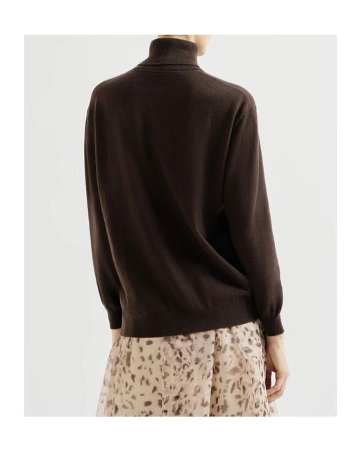 Brunello Cucinelli Brown Turtleneck Sweater