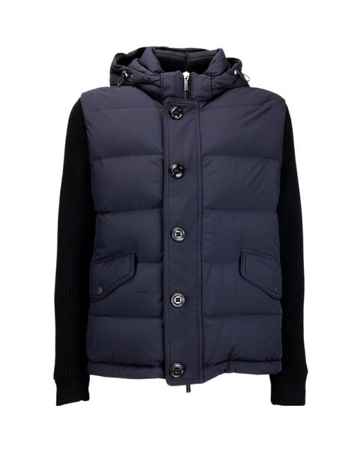 Moorer Blue Foscolo-Knm Padded Bomber Jacket for men