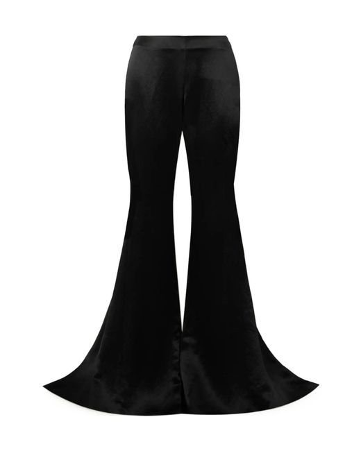 Ann Demeulemeester Black Elfa Satin Flared Pants