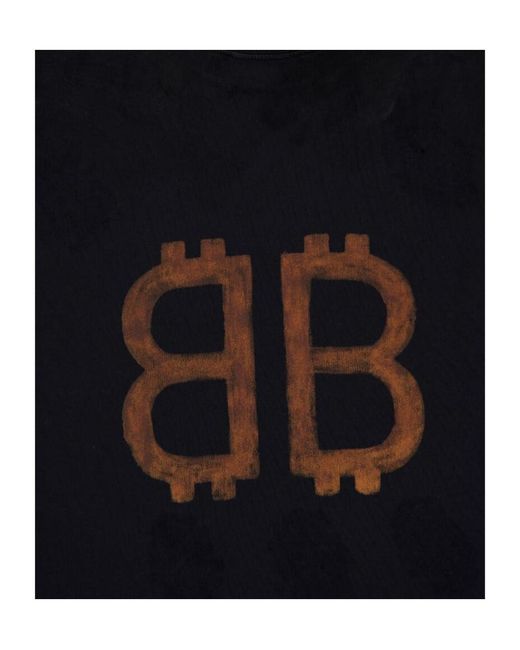 Balenciaga Black Paris Moon Vintage Oversized T-Shirt for men