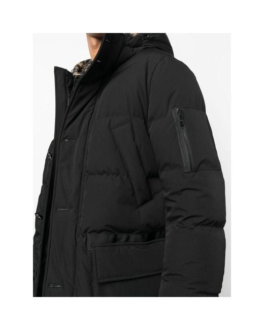 Fay Black Quilted Hooded Parka for men
