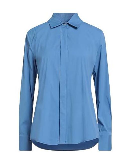 Max Mara Blue Minimalist Stretch Shirt