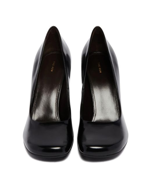 The Row Black Penelope High Leather Pumps