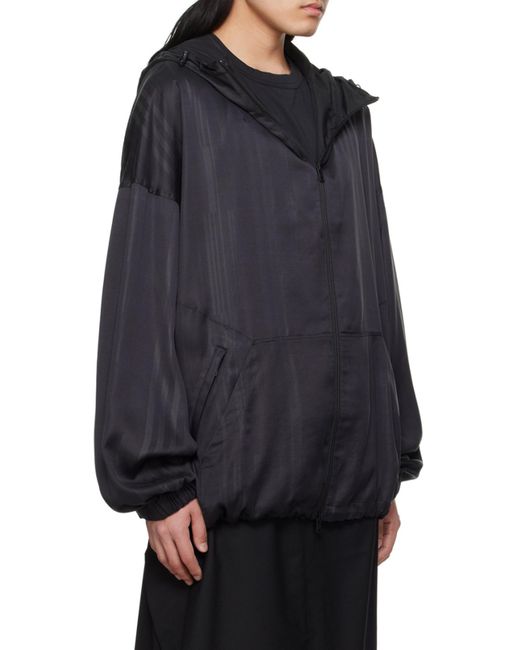 Y-3 Black 3-Striped Hooed Jacket for men