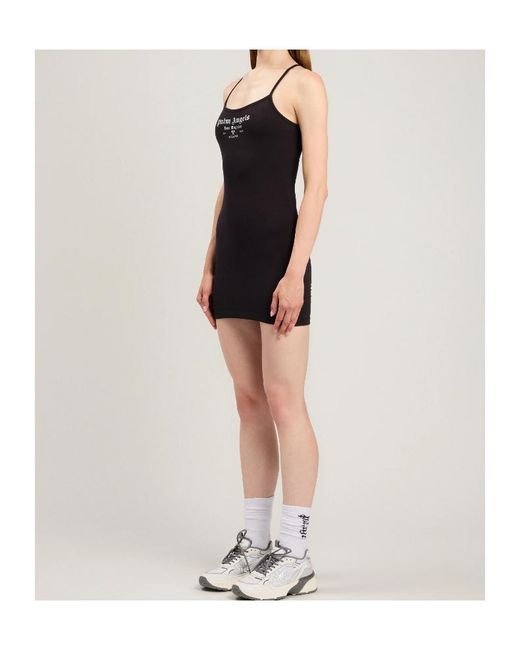 Palm Angels Black Milan La Fitted Mini Dress