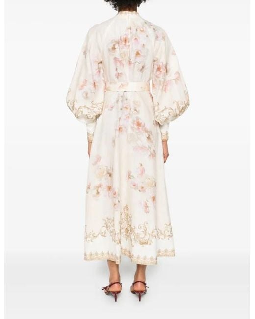 Zimmermann Natural Printed Button Dress