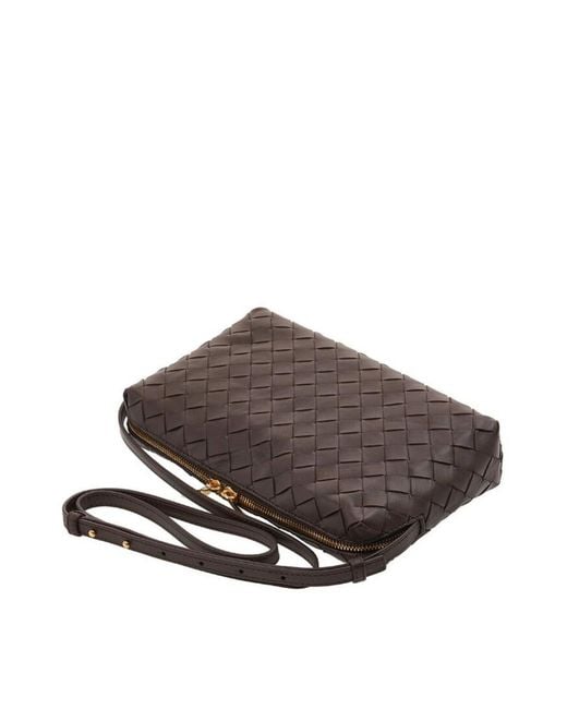 Bottega Veneta Gray Intrecciato Shoulder Bag