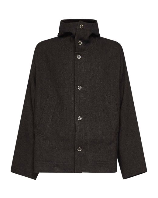 Uma Wang Black Long-Sleeve Single-Breasted Jacket for men