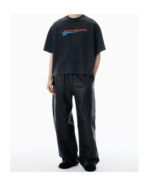 Alexander Wang Black Star Patterned Crewneck T-Shirt for men