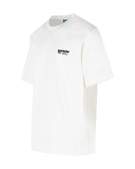 Barrow White Logo Printed Jersey T-Shirt for men