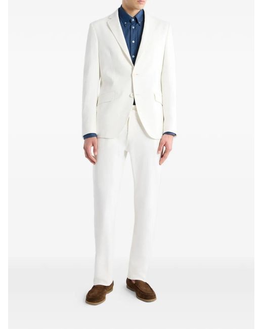 Etro White Roma Single-Breasted Blazer for men