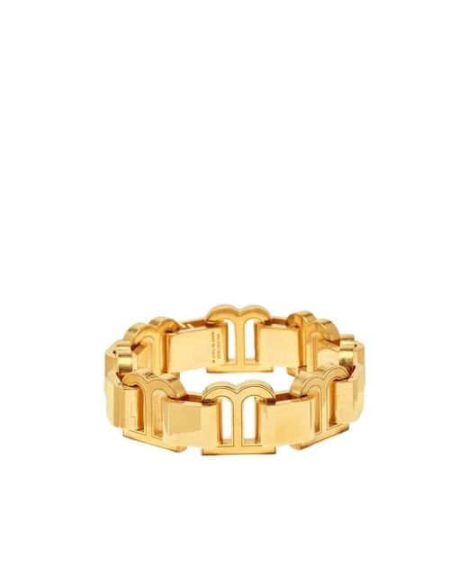 Balenciaga Metallic Hourglass Logo Plaque Bracelet