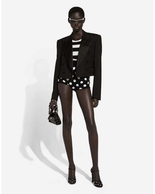 Dolce & Gabbana Black Stripe Inlaid Crewneck Sweater
