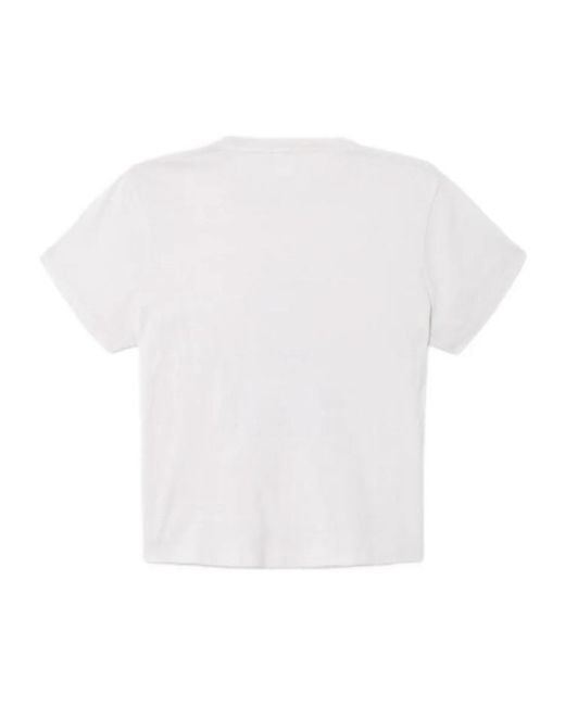 Re/done White Kiss Me Boxy T-Shirt