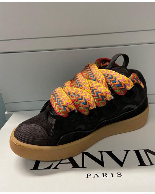 Lanvin Black Curb Lace-Up Sneakers