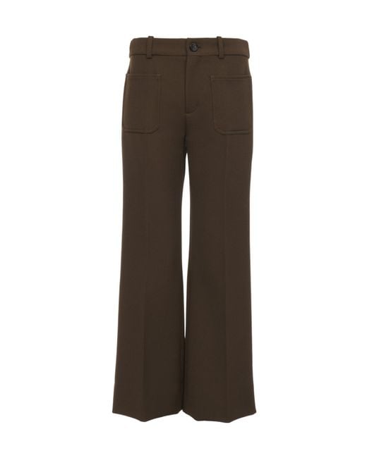 Chloé Brown Wool Bell-Bottom Pants