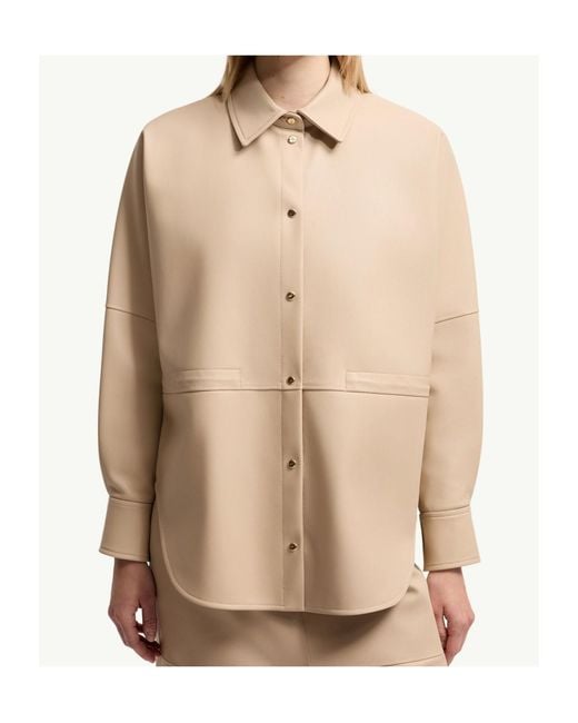 Moncler Natural Leather Long Sleeve Shirt