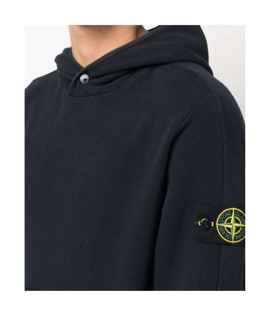 Stone Island Blue Compass Badge Hoodie for men