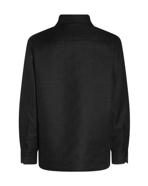 Valentino Black Logo Plaque Long-Sleeved Jacket for men
