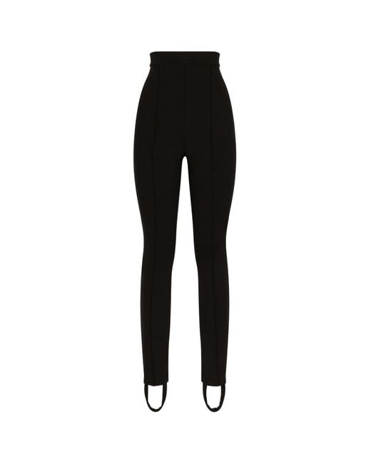 Dolce & Gabbana Black Jersey Milano Rib Leggings With Stirrups