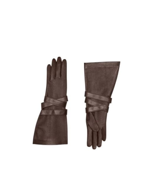 Saint Laurent Brown Aviator Gloves for men