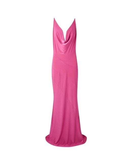 16Arlington Pink Etna Drop-Down Elastic Satin Dress
