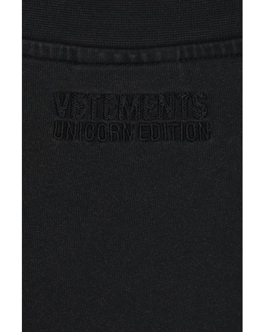 Vetements Black Short-Sleeved T-Shirt for men