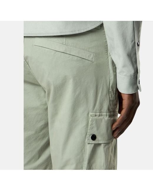 Stone Island Green Logo Patch Cargo Shorts for men