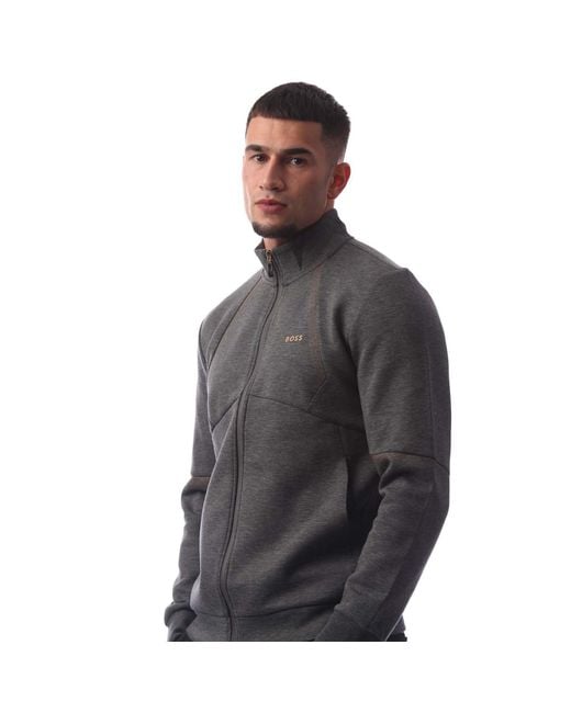 Boss Gray Solid Color Minimalist Hooded Jacket for men