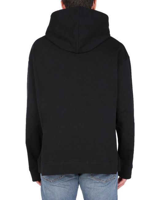Raf Simons Black Slogan Patches Hoodie for men