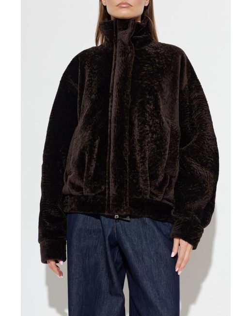 Arma Black Long-Sleeved Zip-Up Coat