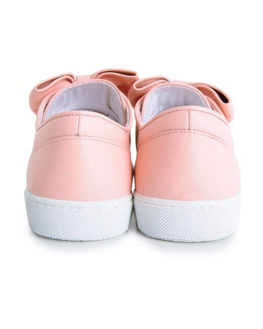 Moschino Pink Bow-Decorated Casual Sneakers