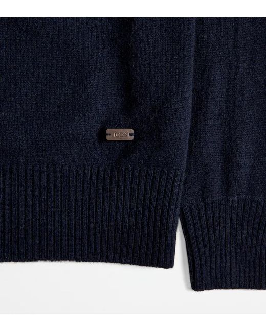 Tod's Blue Long-Sleeved Sweater for men