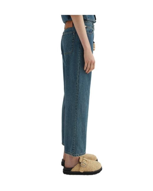 Jil Sander Blue Flared Cropped Jeans