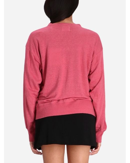 Isabel Marant Pink Étoile Logo Printed Long-Sleeved T-Shirt