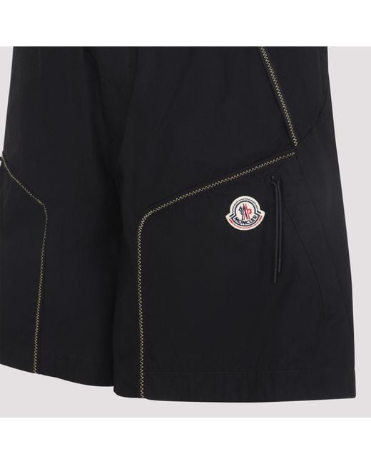 Moncler Black Contrast Stitch Shorts for men