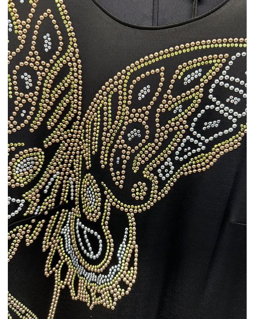 Just Cavalli Black Round Collar Zipper Dress