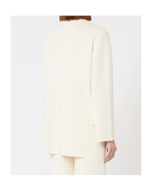 Max Mara White Long-Sleeve Polo Top