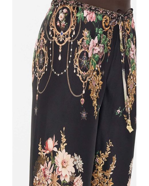 Camilla Black Strap-Up Casual Pants