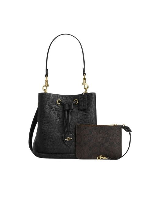 COACH Black Rowan Bucket Bag