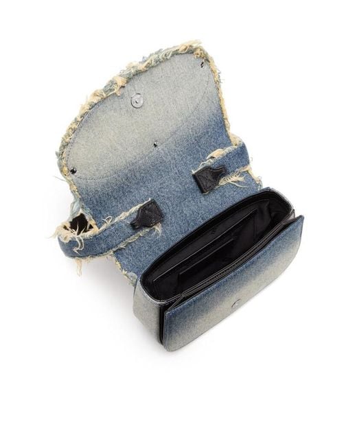 DIESEL Blue 1Dr Logo Plaque Denim Shoulder Bag
