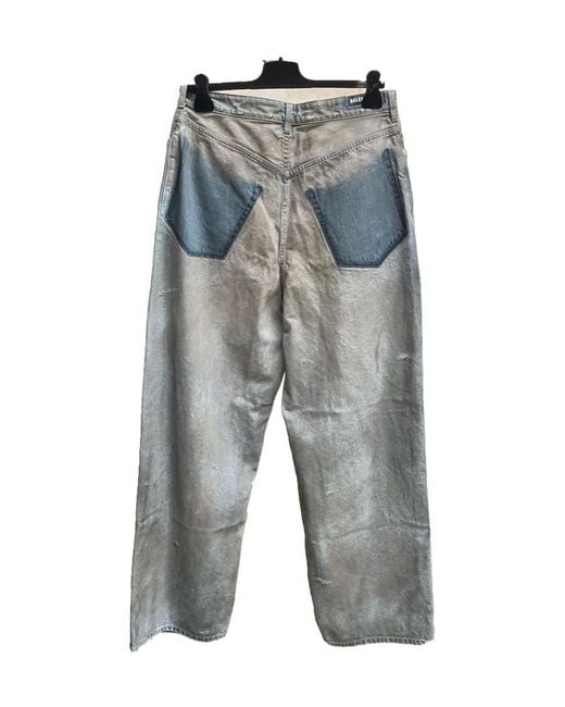 Balenciaga Gray Patched Pockets Baggy Jeans for men
