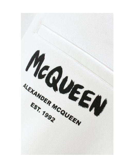 McQueen White Logo-Print Track Pants