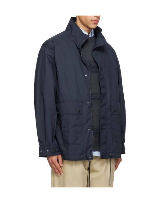 Nanamica Blue Foldable Field Jacket for men