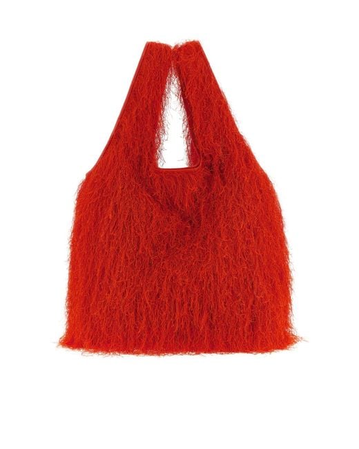 Dries Van Noten Red Top-Handle Shoulder Bag
