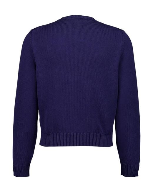Marni Blue Logo-Embroidered Sweater for men