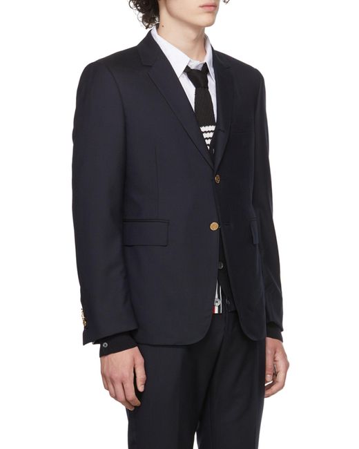 Thom Browne Blue Twill Classic Sport Coat for men
