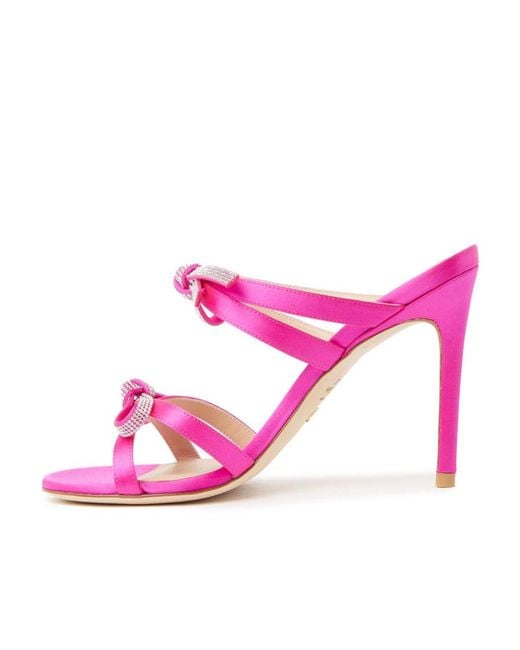 Stuart Weitzman Pink 100Mm Bow-Detail Sandals