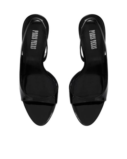 Paris Texas Black Slingback Open-Toe Pumps